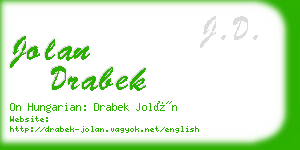 jolan drabek business card